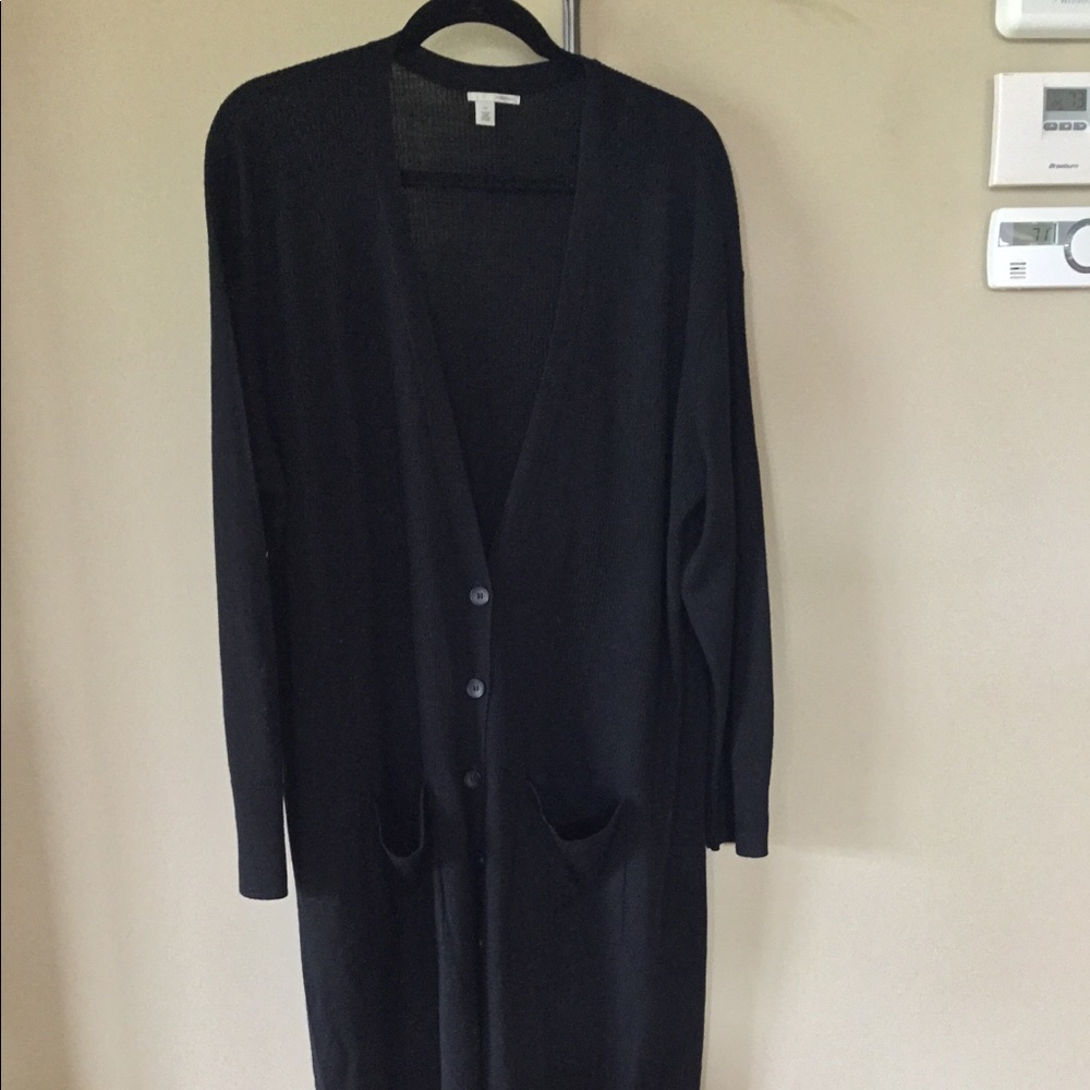 Halogen long black light weight cardigan 2X